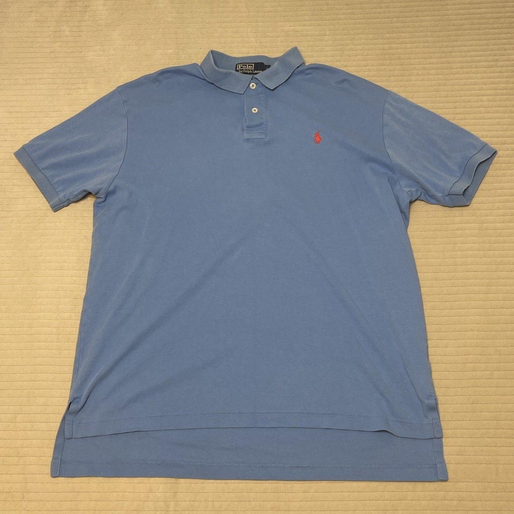 Polo Ralph Lauren Men's Light blue Shirt L Embroidered red Pony collared